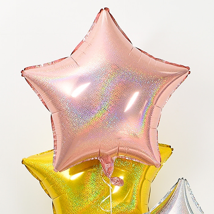 24인치 별 홀로그램 로즈골드 은박풍선 생일파티장식 홈파티파티용품
