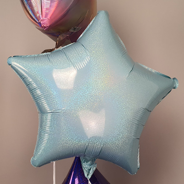헬륨은박풍선 미국산 19인치 별 홀로그램 라이트블루파티용품