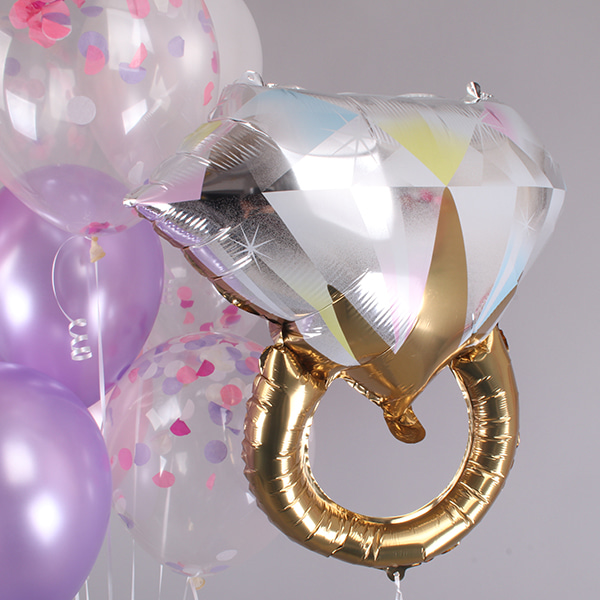 헬륨은박풍선 빅다이아몬드반지 프로포즈풍선 청혼파티용품