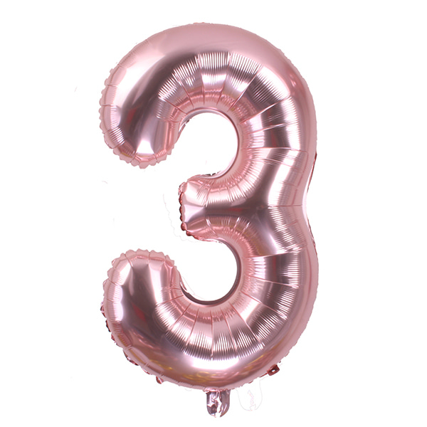 숫자은박풍선 로즈골드 중 9번 핑크골드풍선파티용품