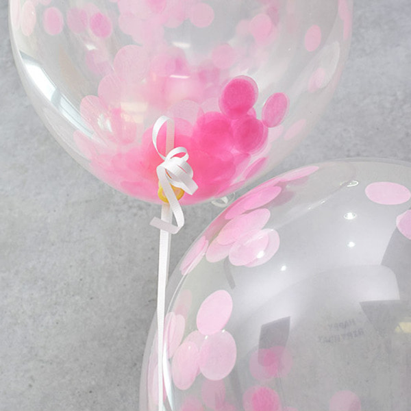 헬륨풍선 30cm 컨페티벌룬  핑크 5개세트파티용품