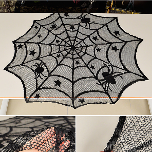 할로윈 테이블보 레이스 거미줄 원형 지름 1m파티용품
