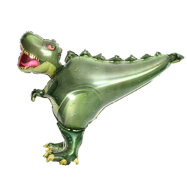 은박공룡풍선 티라노사우루스  초록 입체공룡파티용품