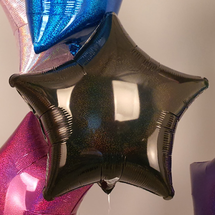 헬륨은박풍선 미국산 19인치 별 홀로그램 블랙파티용품