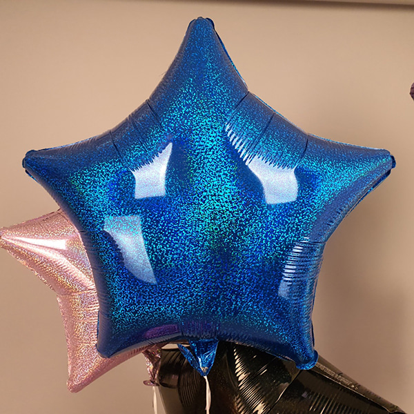 헬륨은박풍선 미국산 19인치 별 홀로그램 블루파티용품