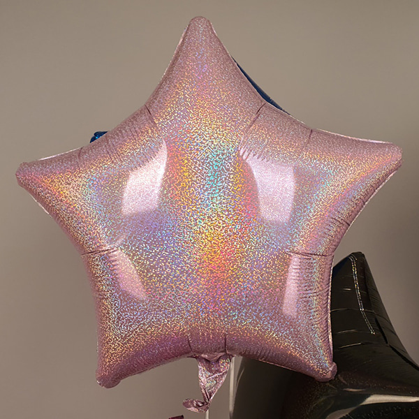 헬륨은박풍선 미국산 19인치 별 홀로그램 핑크파티용품