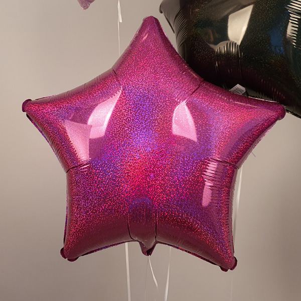 헬륨은박풍선 미국산 19인치 별 홀로그램 푸치샤파티용품