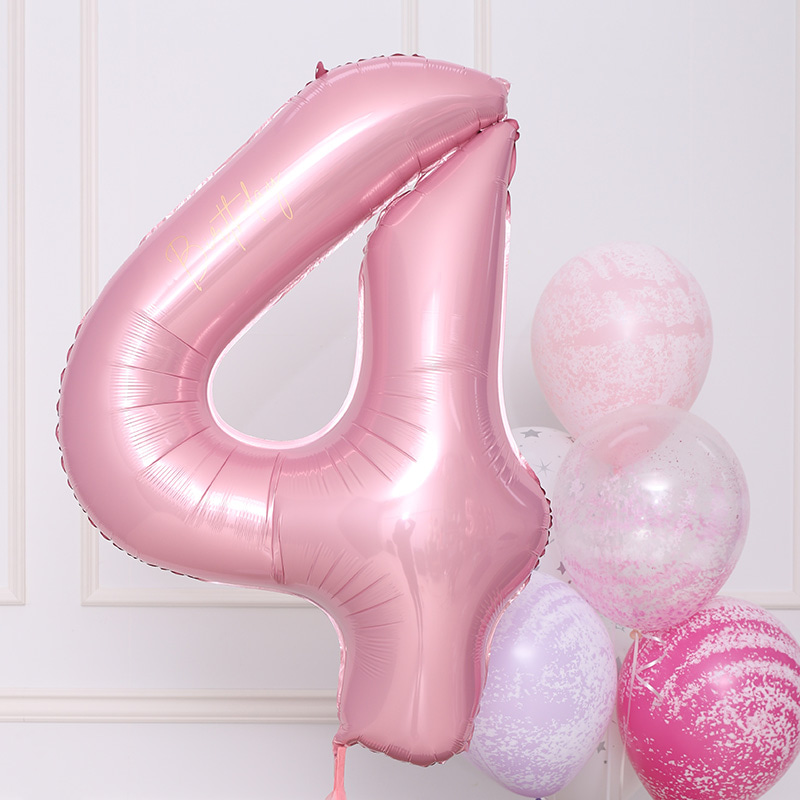 헬륨숫자풍선 핑크 4 대 사이즈파티용품