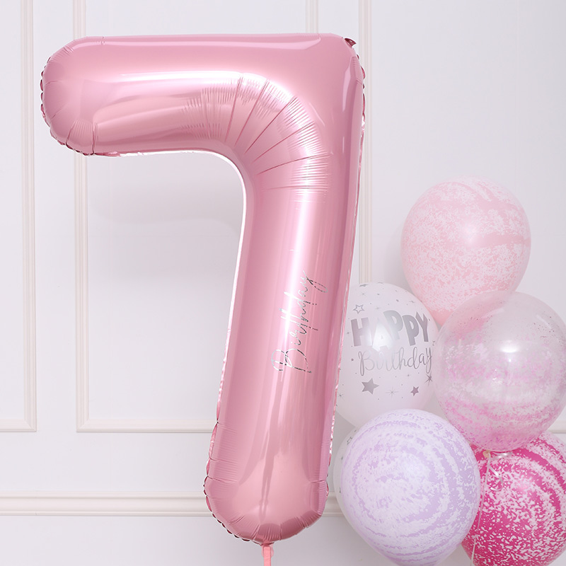 헬륨숫자풍선 핑크 7 대 사이즈파티용품