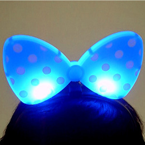 라이트 미키 리본머리띠 블루(불 들어오는 머리띠)야광머리띠,리본머리띠,리본땡땡이,블루,미키,미니,머리띠싼곳,도매가,파티용품