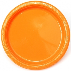 PVC접시]오렌지(22cm-10개입)할로윈파티,할로윈,할로윈접시,할로윈분위기,파티장식,파티소품,테이블장식파티용품