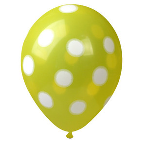 낱개헬륨풍선]30cm 땡땡이 노랑[1개]파티용품